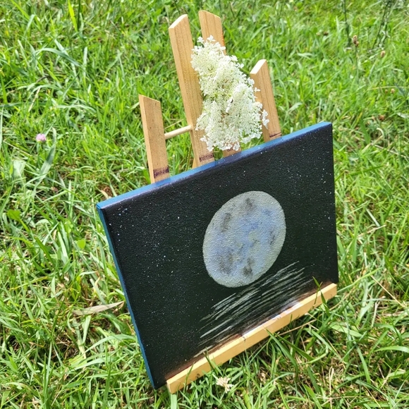 "Silver Moon Reflection at Midnight" Painting by Artistic Ashara - Picture 4 of 6